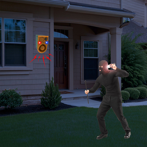 Lampe d'alarme solaire 5V avec détecteur infrarouge pour animaux, destructeur avec capteur de mouvement, haut-parleur vocal d'enregistrement extérieur 129db - Product Image 6