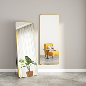 Factory Supply Morden Luxury Living Room Make-up Dressing Iron Frame Rectangle <strong>Stand</strong> Support/Wall Mounted Large <strong>Floor</strong> <strong>Mirror</strong> - Product Image 2