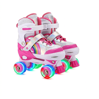 ZHOYA Patins à roulettes pour enfants les plus vendus à l'international, adaptés aux débutants, unisexe, ensemble complet, roues lumineuses à double rangée, en PU et maille