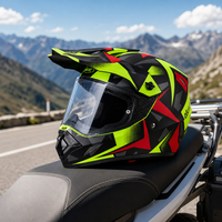 Casque de motocross professionnel tout-terrain intégral pour descente, karting, VTT avec visière, lunettes, gants et masque