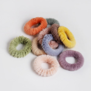 Élastique en fausse fourrure pour filles, joli bandeau élastique en caoutchouc, corde élastique, accessoires pour cheveux, <span class=keywords><strong>chouchou</strong></span> en fourrure - Product Image 4