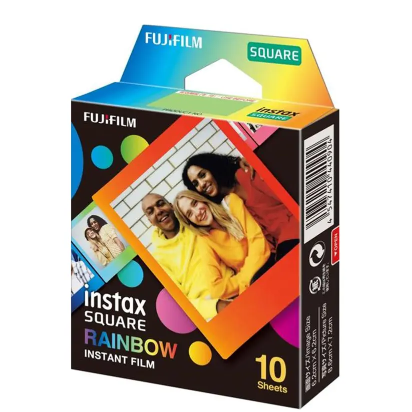 Fujifilm instax Polaroid SQUARE Photo Paper Rainbow Single Pack 10 sheets (Suitable for Square Series Camera Phone Photo Printer