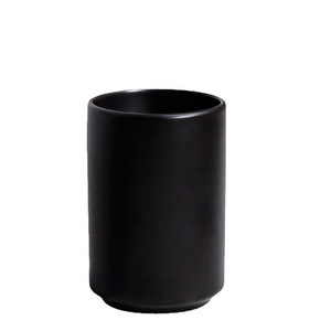 Ceramic Straight <b>Sided</b> Mug Black White Solid Color No Handle Tea Cup Hotel Use Single Cup - Product Image 5