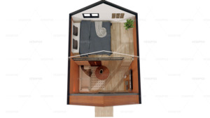 Casa Triangular Prefabricada de Lujo, Cabaña Pequeña con Estructura de Acero, Casa de Armazón Pequeño para Aplicación en Villas - Product Image 3