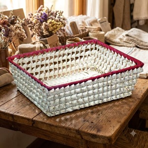 Cesta de Almacenamiento Rectangular Mediana de Hojas de Palma Tejidas, Organizador para Cocina y Despensa, Precio Económico desde Vietnam - Product Image 1