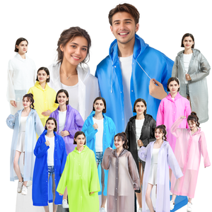 Bán buôn thời trang dùng một lần haoya <span class=keywords><strong>PEVA</strong></span> mưa mặc áo mưa Mưa Poncho cho người lớn không thấm nước - Product Image 3