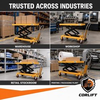 Chariot de levage hydraulique en acier avec pédale manuelle, plateforme mobile à ciseaux, chariot à 4 roues, cadre 1000x510x55mm pour entrepôt