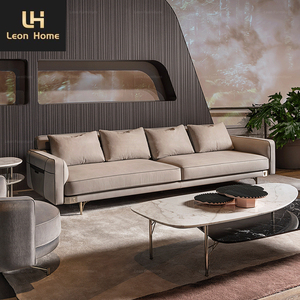 Divano di lusso italiano set mobili soggiorno divano in pelle di lusso divani soggiorno - Product Image 1