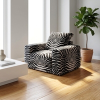 Fauteuil Zébré de Luxe Qualité Hôtelière, Canapé Simple Moderne de Luxe pour Villa, Manoir, Projet de Hall d'Hôtel Designer