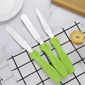 रसोई के बर्तन गैजेट 3pcs सेट स्टेनलेस स्टील क्रीम खाना पकाने पाक रंग के साथ केक सजावट उपकरण के लिए सेट प्लास्टिक handel