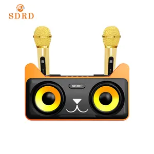 SDRD Sd305 Speaker nirkabel portabel, Speaker nirkabel bentuk kucing imut dengan mikrofon Stereo Fm, teater Rumah