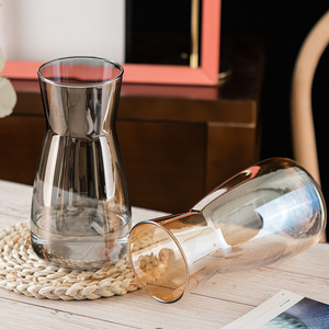 Stile moderno nordico <span class=keywords><strong>vaso</strong></span> di vetro trasparente per la decorazione da tavolo <span class=keywords><strong>con</strong></span> acqua coltivata a fiori rosa giglio Mini formato - Product Image 2