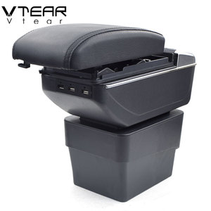 Vtear-reposabrazos de cuero para <span class=keywords><strong>Skoda</strong></span> <span class=keywords><strong>octavia</strong></span> A7, caja de almacenamiento con interfaz USB, hilo rojo, decoración interior de coche, ABS, reposabrazos, accesorios - Product Image 3