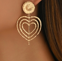 Ohrringe - Damen Herzförmige Geometrische Mehrschichtige Hochwertige Design-Ohrstecker - Vielseitiges Ohr-Accessoire