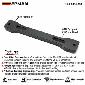Support de montage de batterie EPMAN en alliage d'aluminium pour <span class=keywords><strong>Nissan</strong></span> 350Z 2003-2008 370Z 2009-2020 pour Infiniti G35 G37 EPAA01G351 - Product Image 2