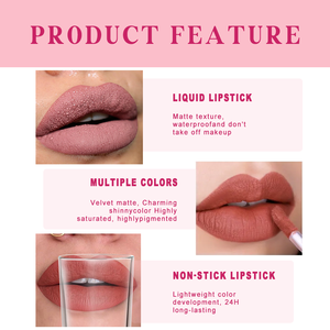<span class=keywords><strong>Lip</strong></span> <span class=keywords><strong>Gloss</strong></span> kosmetik tahan air, lipstik Matte cair tahan lama Label pribadi Logo kustom grosir - Product Image 3