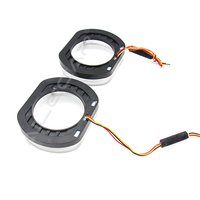 Feux de jour universels pour voiture 5D Slim Version 3CM, anneau halo LED en forme de U, effet œil d'ange en cristal, système d'éclairage automobile 12V