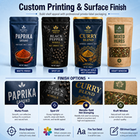 Sachets Doypack Personnalisés en Aluminium de Luxe avec Fermeture Éclair, Recyclables, Qualité Alimentaire, pour Thé en Poudre et Épices