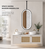 Miroir intelligent pour salle de bain, indice de protection IP44, miroir de maquillage LED moderne anti-buée, éclairage réglable 3000K-6000K pour hôtel, salon
