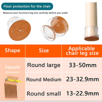 Protège-pieds de chaise, Protège-pieds de chaise en silicone transparent sur mesure, Protège-pieds de chaise en silicone transparent