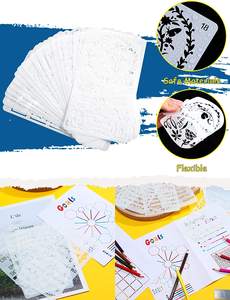 ลายฉลุแบบวารสาร30,ลายฉลุพลาสติกสำหรับวางแผนบันทึกการผลิตที่ดีที่สุดชุดลายฉลุสมุดรายวันแม่แบบการวาดภาพ DIY สำหรับไดอารี่โน๊ตบุ๊ค - Product Image 4