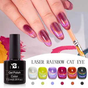 Rainbow Cat Eye Magic Nail Gel Polish Laser Rainbow Cat Eye Magnetic Soak Off Nail Polish Uv Cat Eye Gel