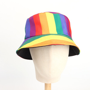 Sombrero de Pescador Unisex, 100% Poliéster, Impresión Digital, Primavera Verano, Ropa Casual de Playa, Diseño Floral Tropical Arcoíris - Product Image 4