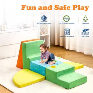 Conjunto de Brinquedos de Escalada para Crianças com 6 Peças, Blocos de Espuma Macia para Brincar em Ambientes Internos, Ideal para Quarto, Crianças Engatinhando, Deslizando e Escalando no Sofá - Product Image 6