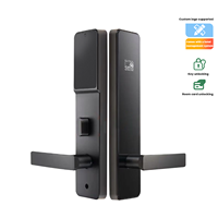 Cerradura de Puerta de Hotel Integral con Tarjeta de Desbloqueo, Sistema de Seguridad Inteligente con Software de Gestión Hotelera, Cerradura de Hotel Inteligente Negra con Llave