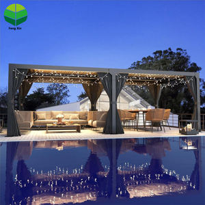 بيرجولا بيوكليماتيكية 6×4 متر للاستخدام الخارجي، مصنوعة من الألومنيوم مع سقف قابل للتعديل ومقاوم للماء، مناسبة للفناء وجانب حمام السباحة. - Product Image 1