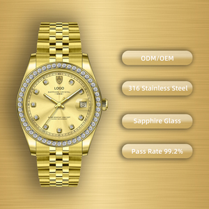 Montre-bracelet en acier inoxydable de haute qualité pour femmes décoration de diamants OEM logo personnalisé montre à quartz à mouvement japonais de luxe avec petit boîtier - Product Image 4