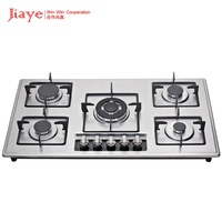 Ménage de haute qualité intégré cuisinière à gaz GPL NG gaz cuisinier hauts en acier inoxydable Top 5 brûleurs cuisinière à gaz pour la cuisine