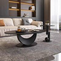 Table basse en pierre blanche minimaliste moderne, table de salon de luxe irrégulière pour les petites maisons