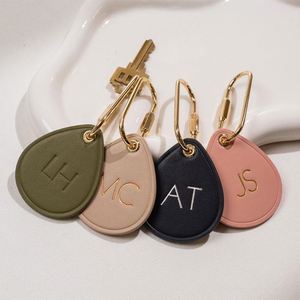Spot Drop Shaped Car With Metal Buckle <b>Charm</b> <b>Keyring</b> Pendant Personalized Laser Engraved Letter Keychain - Product Image 1