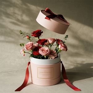 <strong>Custom</strong> Logo High Quality Luxury Wholesale <strong>Flower</strong> Cylinder Round Wedding Gift <strong>Box</strong> Packaging Paper Tube With Handle For Bouquets - Product Image 3