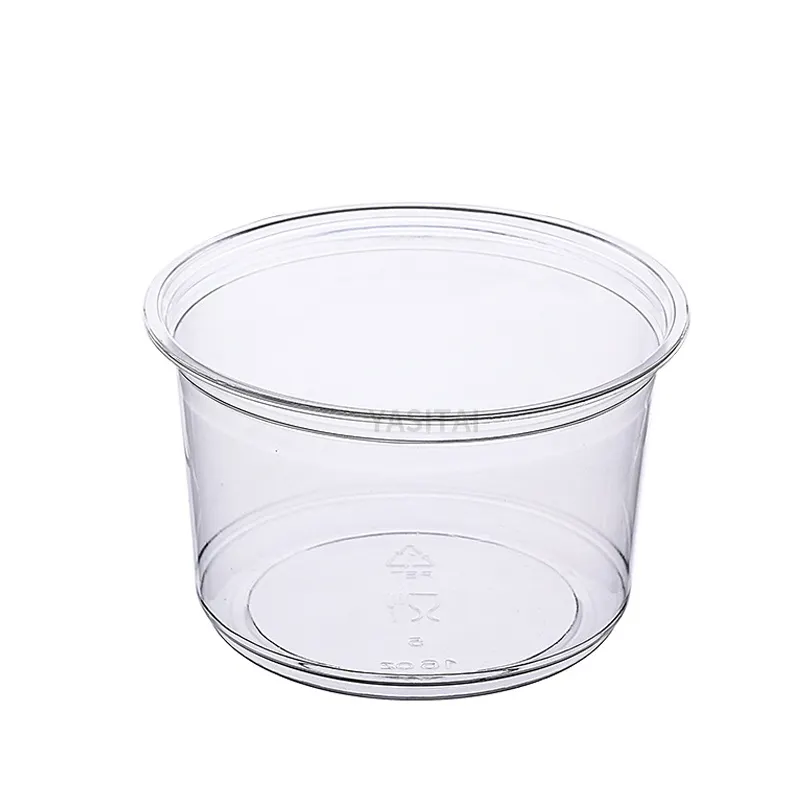 Fresh sliced fruit take away clear yogurt cake plastic packaging box freezer safe disposable ice cream bowls pet