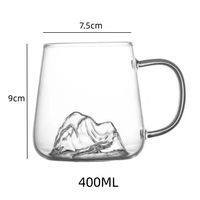 Tasse à café en verre de Style simple monocouche vue créative tasse de montagne vin bière tasse ménage bureau tasse à café avec poignée