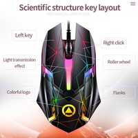 G6 Wired USB Glow Gaming Mouse Colorful Burst Crack Light Mute Gamer Mice Mouse untuk Komputer PC Laptop