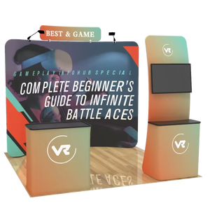 Cabina de feria comercial portátil de 10x10 pies con soporte de exhibición de TV de medios de promoción de Marca - Product Image 1