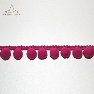 Bán buôn rắn Polyester Pom Pom ren nylon bóng tua cho rèm gối hàng thủ công quần áo - Product Image 4