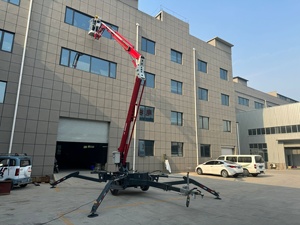 Plataforma elevadora articulada tipo araña remolcable de 16 m, fabricada en China, con sistema hidráulico, rotación de 360° y estabilizadores. - Product Image 4