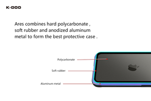 K-doo-funda antigolpes KZDOO <span class=keywords><strong>Ares</strong></span> 3M <span class=keywords><strong>para</strong></span> iphone 14 y 13, carcasa de metal acrílico transparente, antiarañazos - Product Image 3