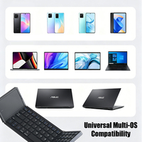 Teclado Bluetooth Ultra Delgado Plegable con Panel Táctil, Teclado Inalámbrico Recargable de Bolsillo para Tablet, Laptop, iOS, Android, Windows
