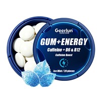 Gommes à mâcher sans sucre spécialisées OEM ODM, menthe, caféine, vitamines B6 B12, booster d'énergie, L-théanine, gommes pour la concentration