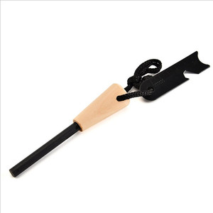 Flint And Steel Fire Starter Wooden Handle Magnesium Alloy Outdoor Survival Tool Camping Stick - Product Image 2