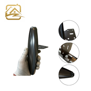 Fábrica de patas de muebles al por mayor, proveedores de patas de sofá de metal dorado ovaladas sólidas de 15 cm, patas para muebles de sala de estar - Product Image 2