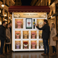 Distributeur automatique de fleurs intelligent en acier inoxydable pour extérieur, écran tactile 22 pouces, armoire réfrigérée étanche, gestion basée sur le cloud