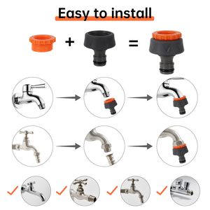 <strong>PVC</strong> <strong>High</strong> <strong>Pressure</strong> Garden <strong>Hose</strong> Connection Kit-5m Tap <strong>Hose</strong> Trolley <strong>Pipe</strong> 2 Quick-Connect Couplers 2-in-1 Universal Faucet Adapter - Product Image 3