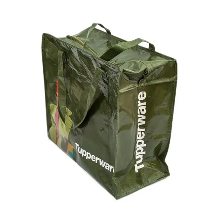Новый дизайн, многоразовая фабричная прямая продажа, ламинированная ПП Нетканая сумка на молнии для покупок