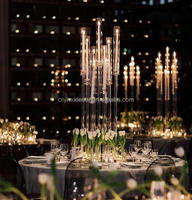 Candélabre moderne en acrylique à 3, 5, 6, 8 ou 10 bras, centre de table pour mariage, décoration de table de mariage